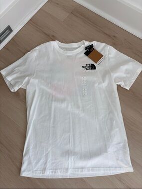 The North Face White Short Sleeve Tee with Black Logo
